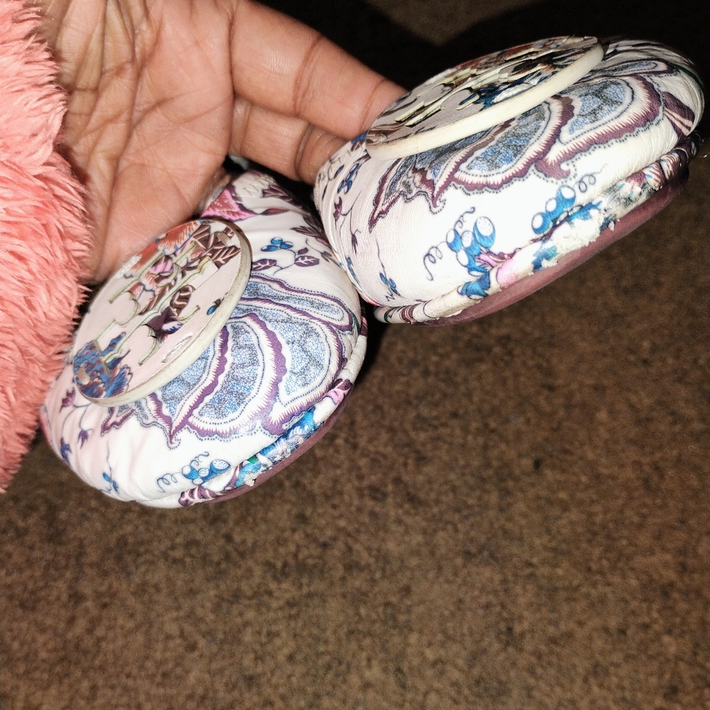 Tory Burch Minnie Travel Ballet Flats Floral - Picture 4 of 11